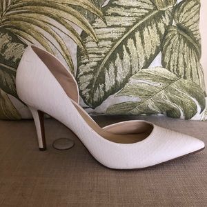 White Jessica Simpson Faux Snakeskin Heels